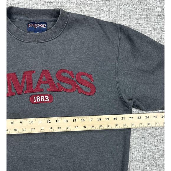 UMass Sweatshirt Mens Medium JanSport 1863 Gray Crewneck Pullover College Soft - Picture 4 of 12